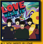 THE BEATLES DIMENSIONAL ART - ALL YOU NEED IS LOVE